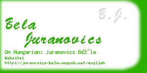 bela juranovics business card